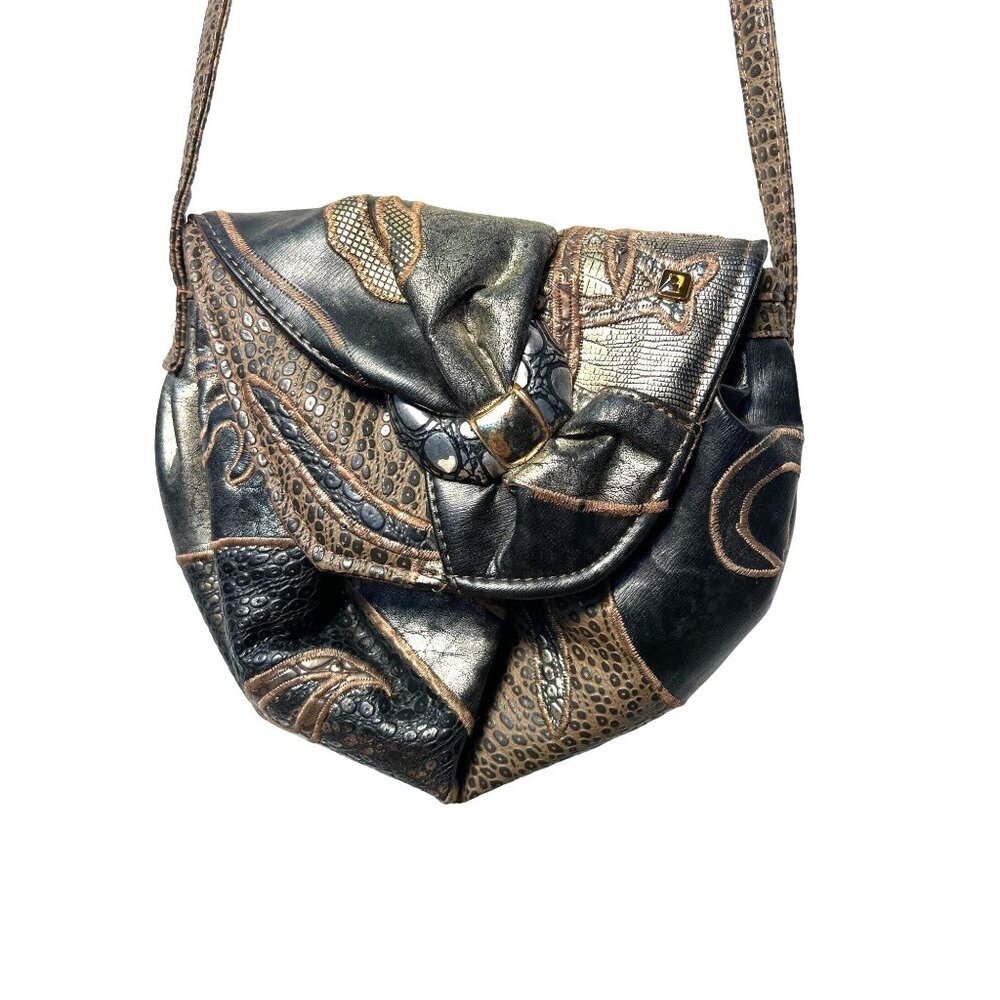 Vintage NAS Bag 1980s Metallic Crossbody Handbag Purse